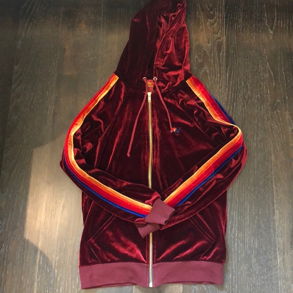 Aviator Nation Tops - Aviator Nation Red Velvet Zip Up Aviator Nation Tops - Aviator Nation Red Velvet Zip Up